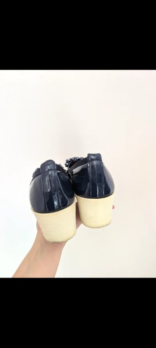 Manoletinas plataforma azul talla 37