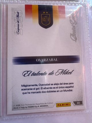 Carta Panini Gold Oyarzabal Selección Española