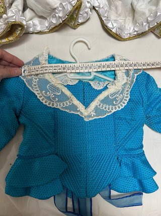 Vestido Fallera Niña Azul y Multicolor