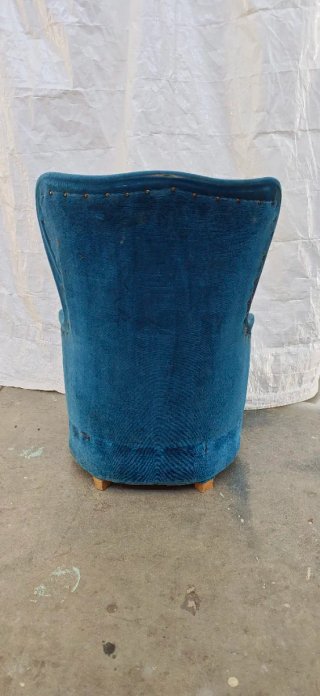 Descalzadora azul de tela