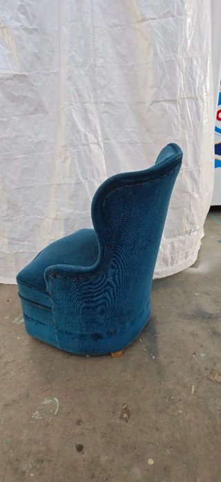 Descalzadora azul de tela