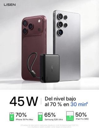 LISEN Power Bank 10000mAh 45W USB-C