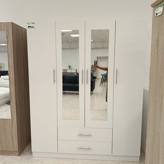Armario de Dormitorio 4 Puertas W, con Espejo