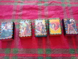 Set 5 Scatole Fiammiferi Decorative Fatte a Mano