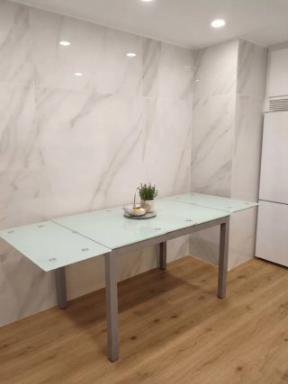 Mesa cocina o comedor extensible cristal templado
