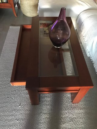 Mesa de centro madera y cristal
