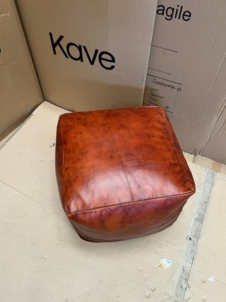 Pouf ecopelle marrone