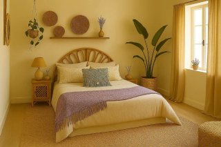 Dos cojines macrame verde laurel
