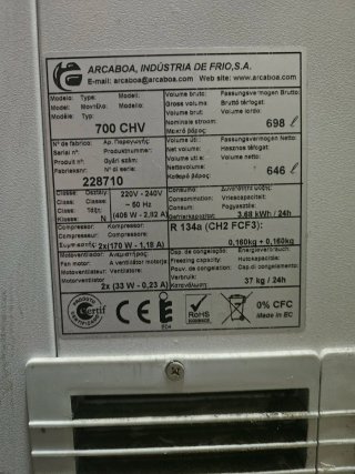 Arcón Congelador Doble Puerta 646L