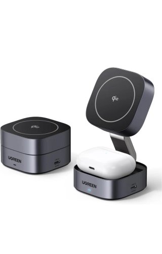 UGREEN MagFlow Qi2 15W 2 in 1 Caricabatterie Wireless