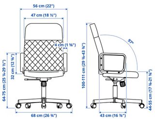Silla Escritorio Giratoria IKEA RENBERGET Negra