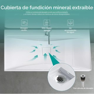 Lavabo blanco de sobre encimera 100x48
