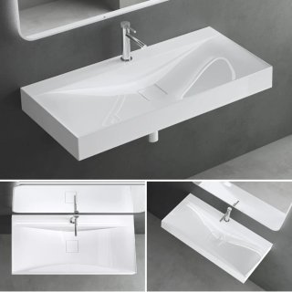 Lavabo blanco de sobre encimera 100x48