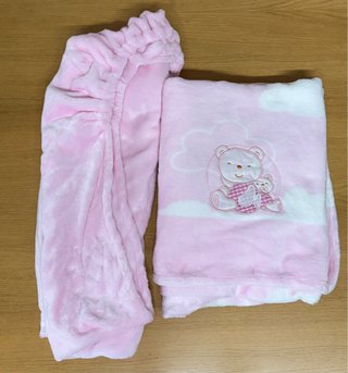 Ropa de cama infantil rosa oso