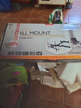 Soporte Pared TV B-TECH Doble Brazo