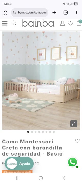 Cama Montessori Creta con barandilla