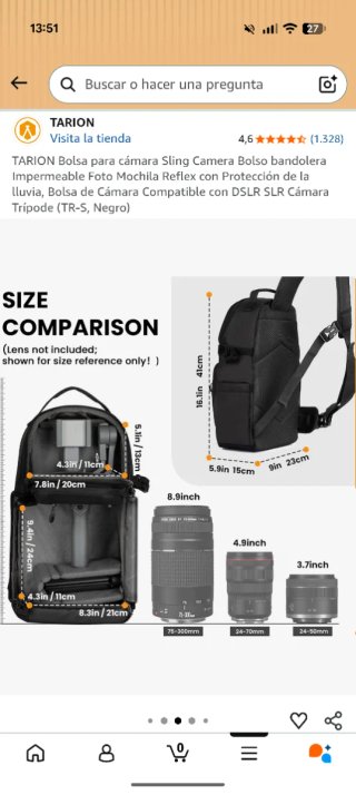 Mochila Cámara TARION TR-S Impermeable