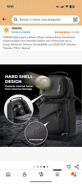 Mochila Cámara TARION TR-S Impermeable