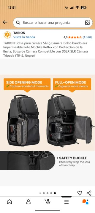 Mochila Cámara TARION TR-S Impermeable