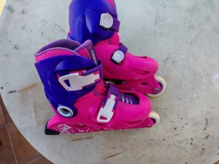 Patines en línea niña y protecciones