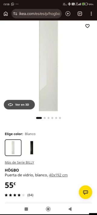 Estantería Billy Ikea con puerta de cristal