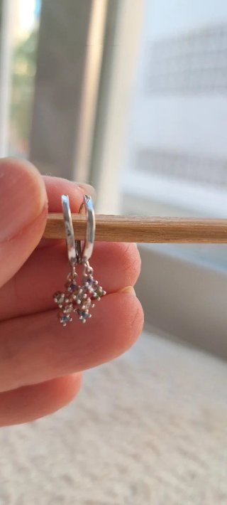 Pendientes plata con cristales multicolor