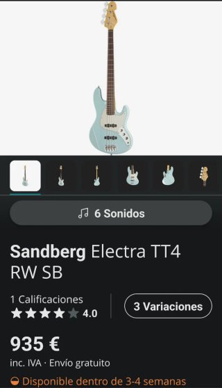 Bajo Eléctrico Sandberg Electra TT4
