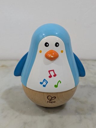 Lote Juguetes bebe Pingüino musical  y Aro Cuentas