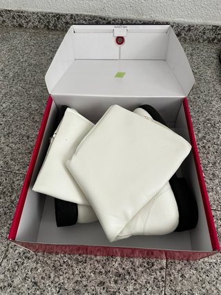 Botas Cuero Blancas Disfraz Talla 41,5