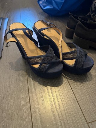 Zapatos de cuña azul mujer talla 39