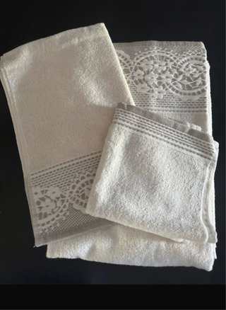 Set 9 Asciugamani Cotone Bianco Grigio