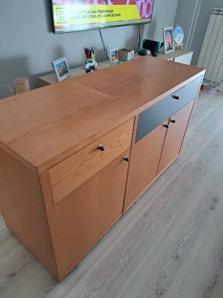 Conjunto Aparador y Estantería Madera