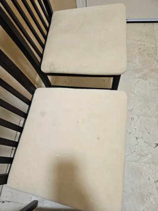Lote 4 Sillas Madera Tapizadas Beige