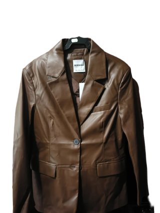 Blazer americana efecto cuero/polipiel marrón Bers