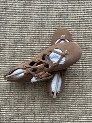 Bailarinas de piel con tiras