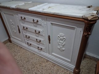 Mueble salón antiguo mármol restaurado