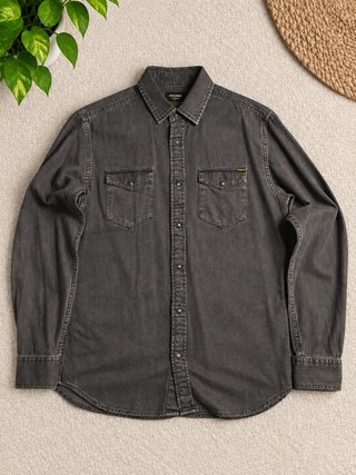 Camisa Vaquera Jack & Jones Negra/Gris Talla L