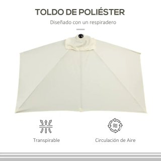 Sombrilla terraza beige 230x130cm