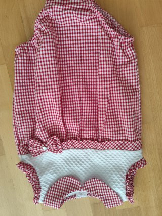 Pelele niña 24 meses cuadros rojos