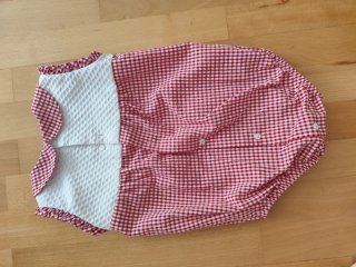 Pelele niña 24 meses cuadros rojos