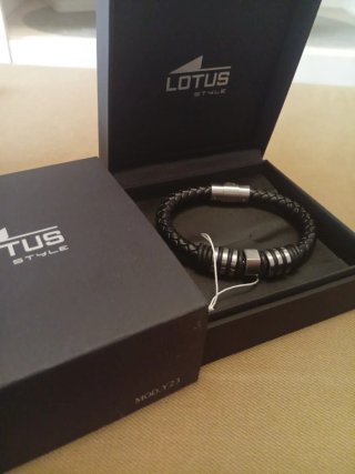 Pulsera Lotus Style Hombre Negra y Plata