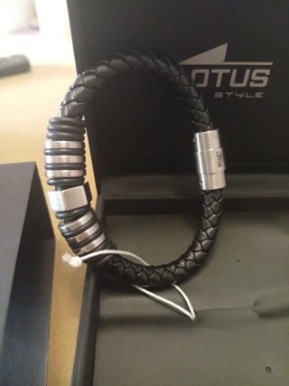 Pulsera Lotus Style Hombre Negra y Plata