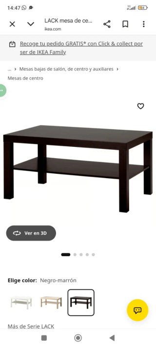 Urge Mesa de centro LACK Ikea negra
