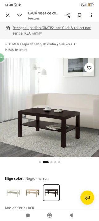 Urge Mesa de centro LACK Ikea negra