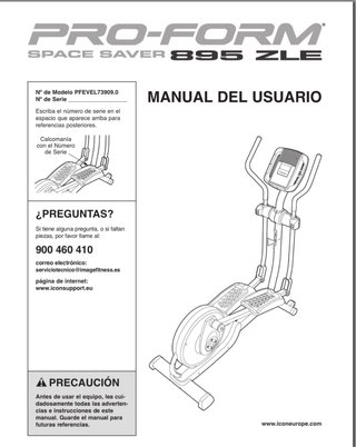 Bicicleta Eliptica Proform 895 ZLE
