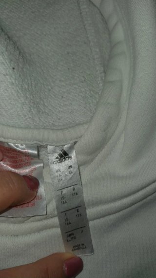 Felpa ragazzo Adidas bianca con cappuccio
