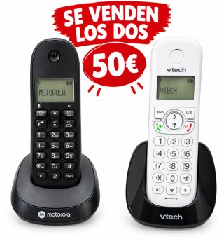 2 Teléfonos Inalámbricos Motorola y Vtech