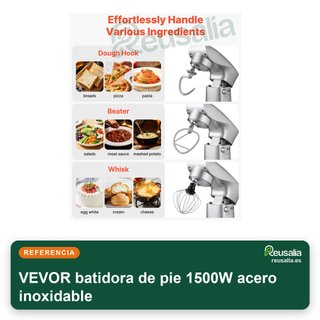 VEVOR batidora de pie 1500W acero inoxidable