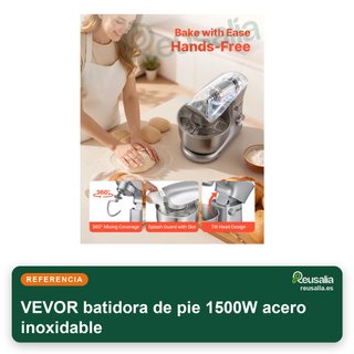 VEVOR batidora de pie 1500W acero inoxidable