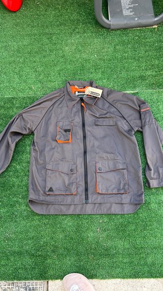 Chaqueta de trabajo hombre gris naranja
